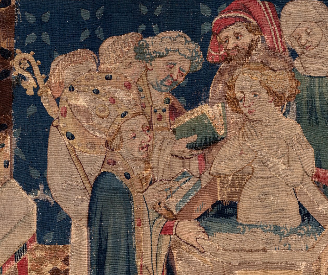Geschiedenis van Sint Piat en Sint Eleuthère, Scene 13: Doop van Blanda (detail) door Unknown artist