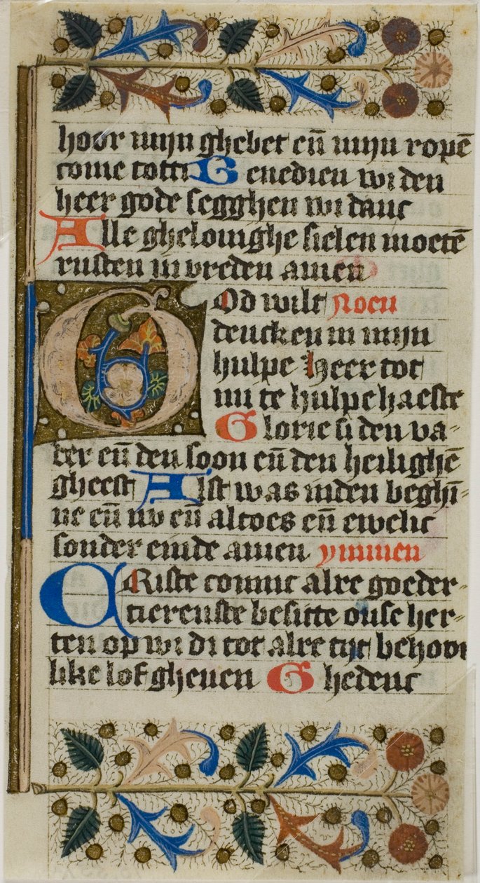 Verlichte initiaal "G" uit een gebedenboek door Unknown artist