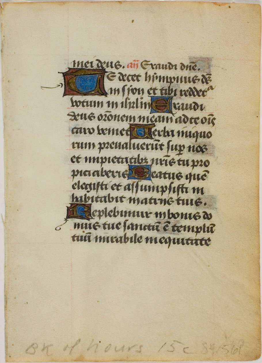 Verlucht handschriftblad uit een getijdenboek door Unknown artist