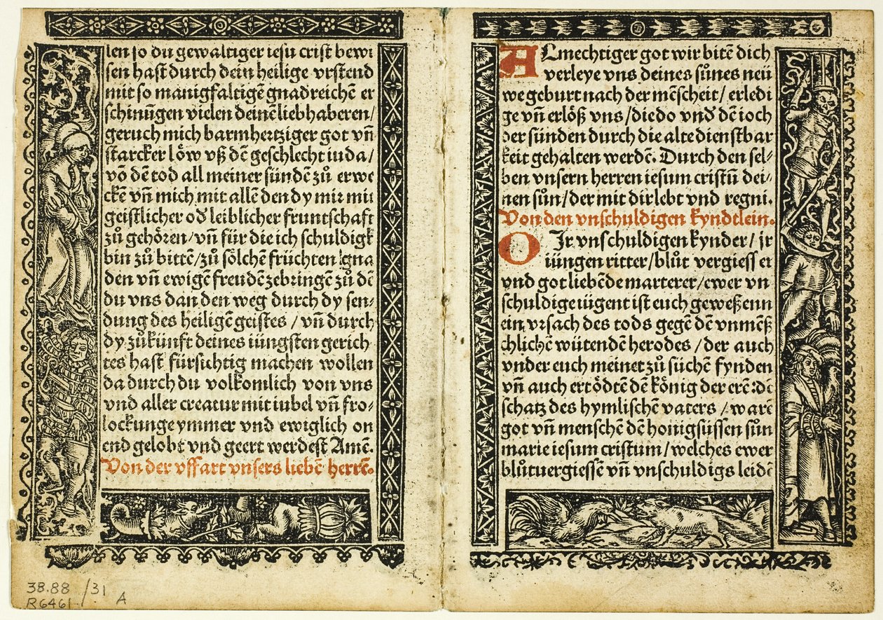 Illustratie uit Hortulus animae, plaat 31 uit Woodcuts from Books of the XVI Century door Unknown artist