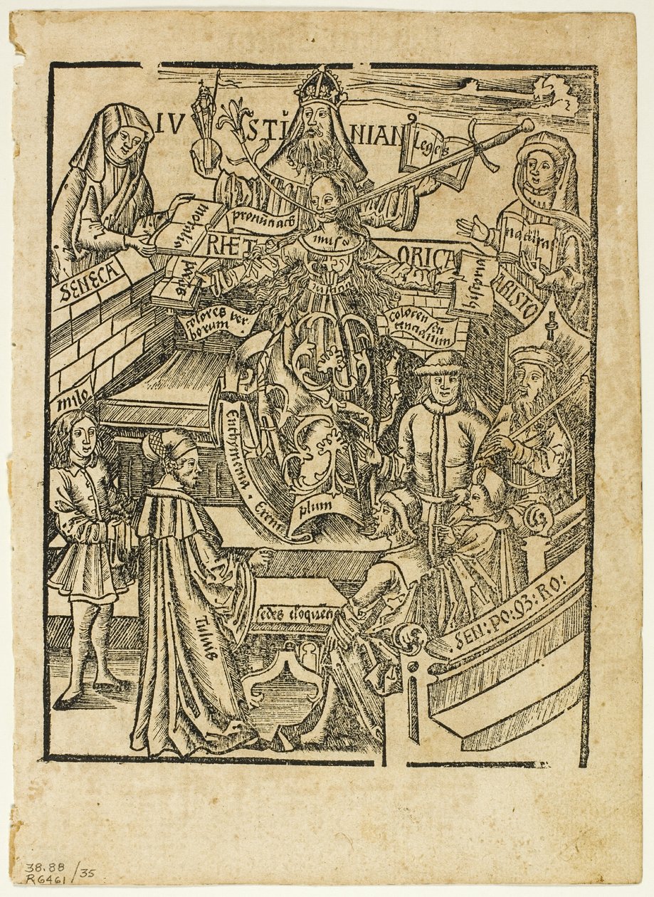 Illustratie uit Margarita philosophica, plaat 35 uit Woodcuts from Books of the XVI Century door Unknown artist