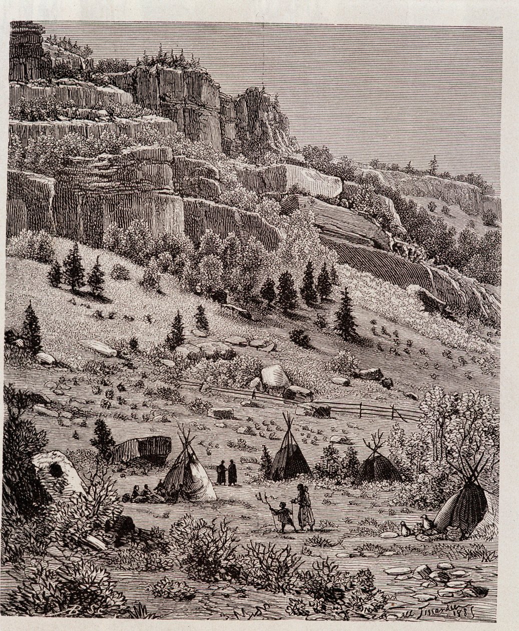Indiaans kampement in het Kaibab-bos, VS - in 