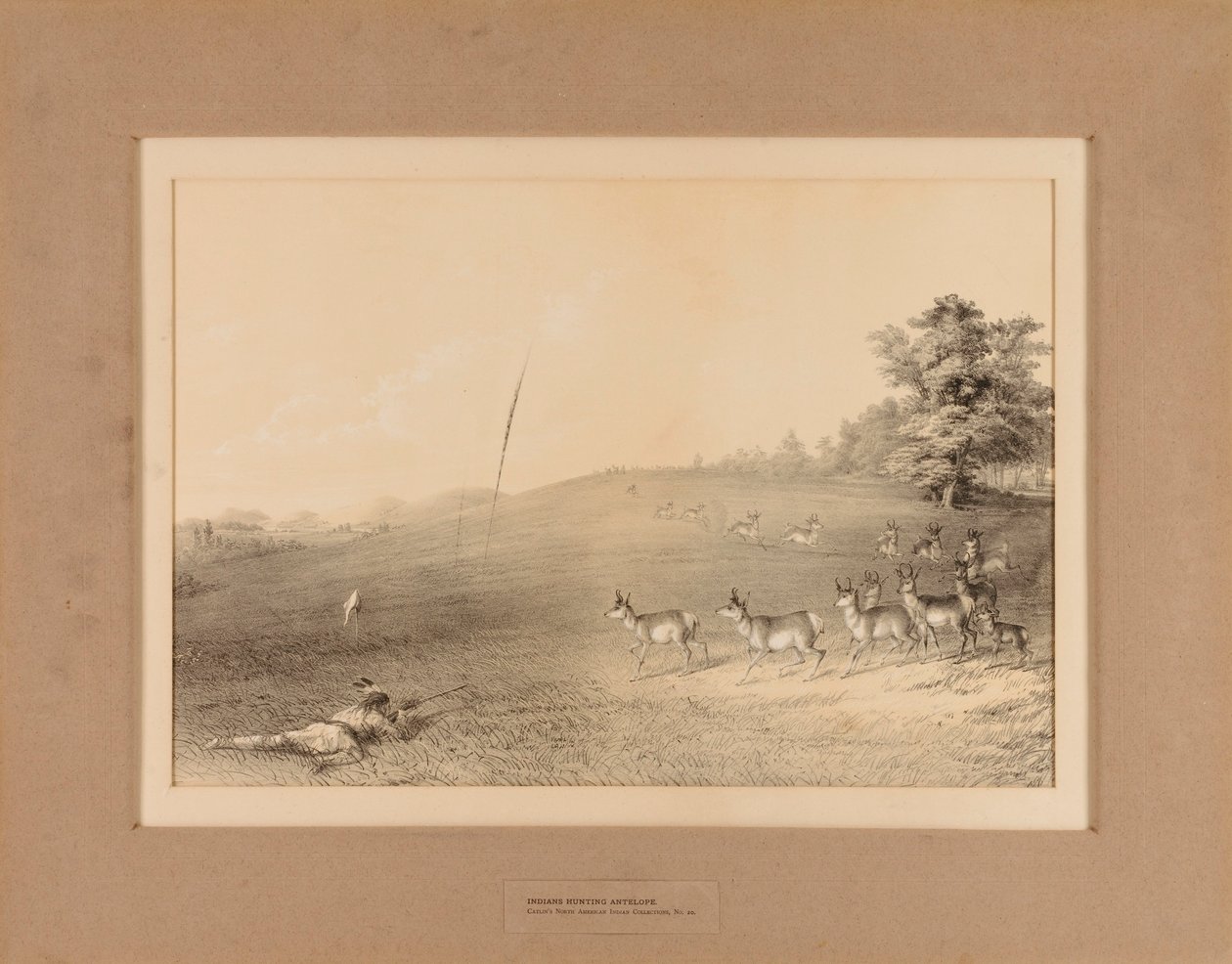Indianen jagen op antilopen - nr. 20 door Unknown artist