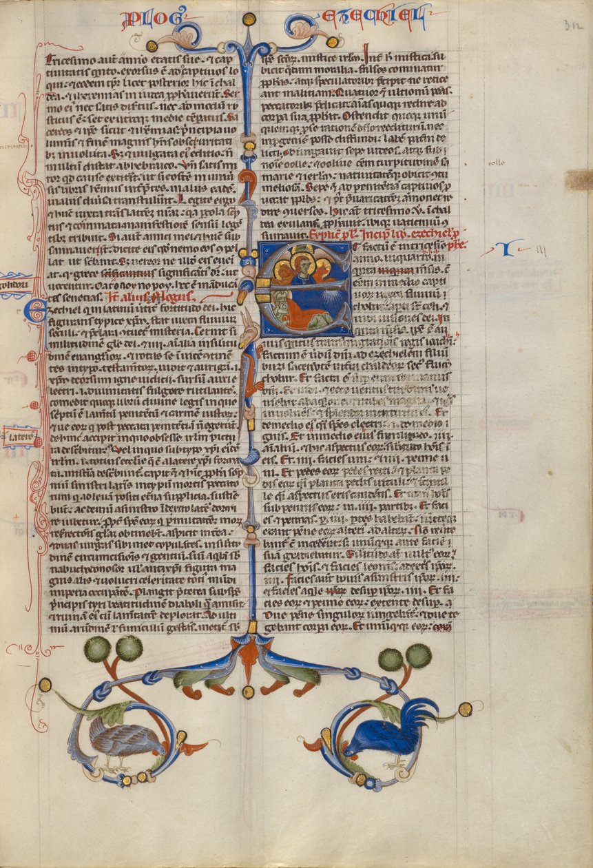 Begin E: Ezechiël droomt over de vier evangelistensymbolen door Unknown artist