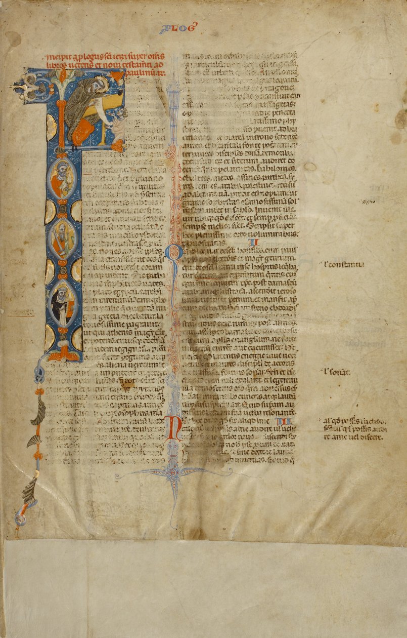 Begin F: de heiligen Hiëronymus, Petrus, Paulus en Dominicus door Unknown artist
