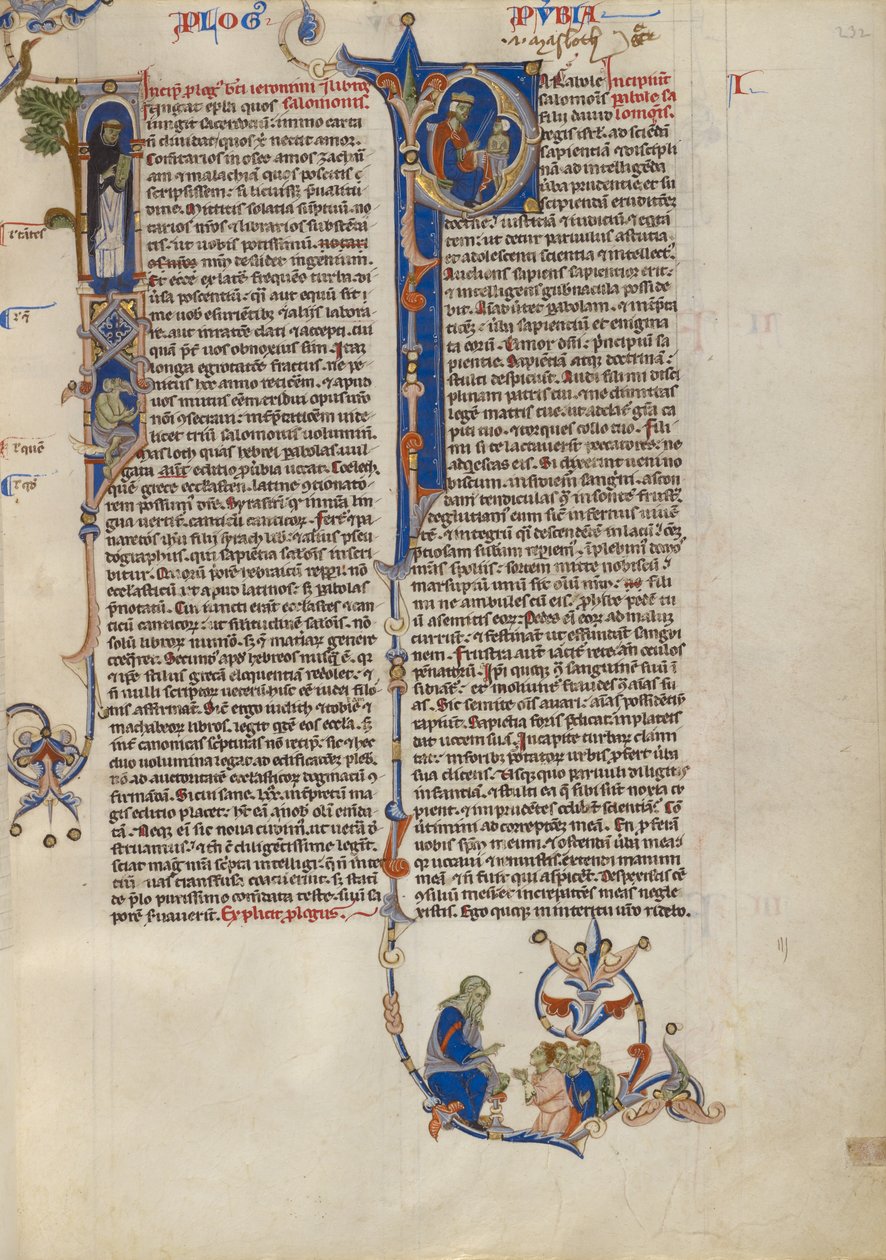 Initialen I: Dominicaanse broeder met een boek; Initialen P: Salomo onderwijst leerling met een stok door Unknown artist
