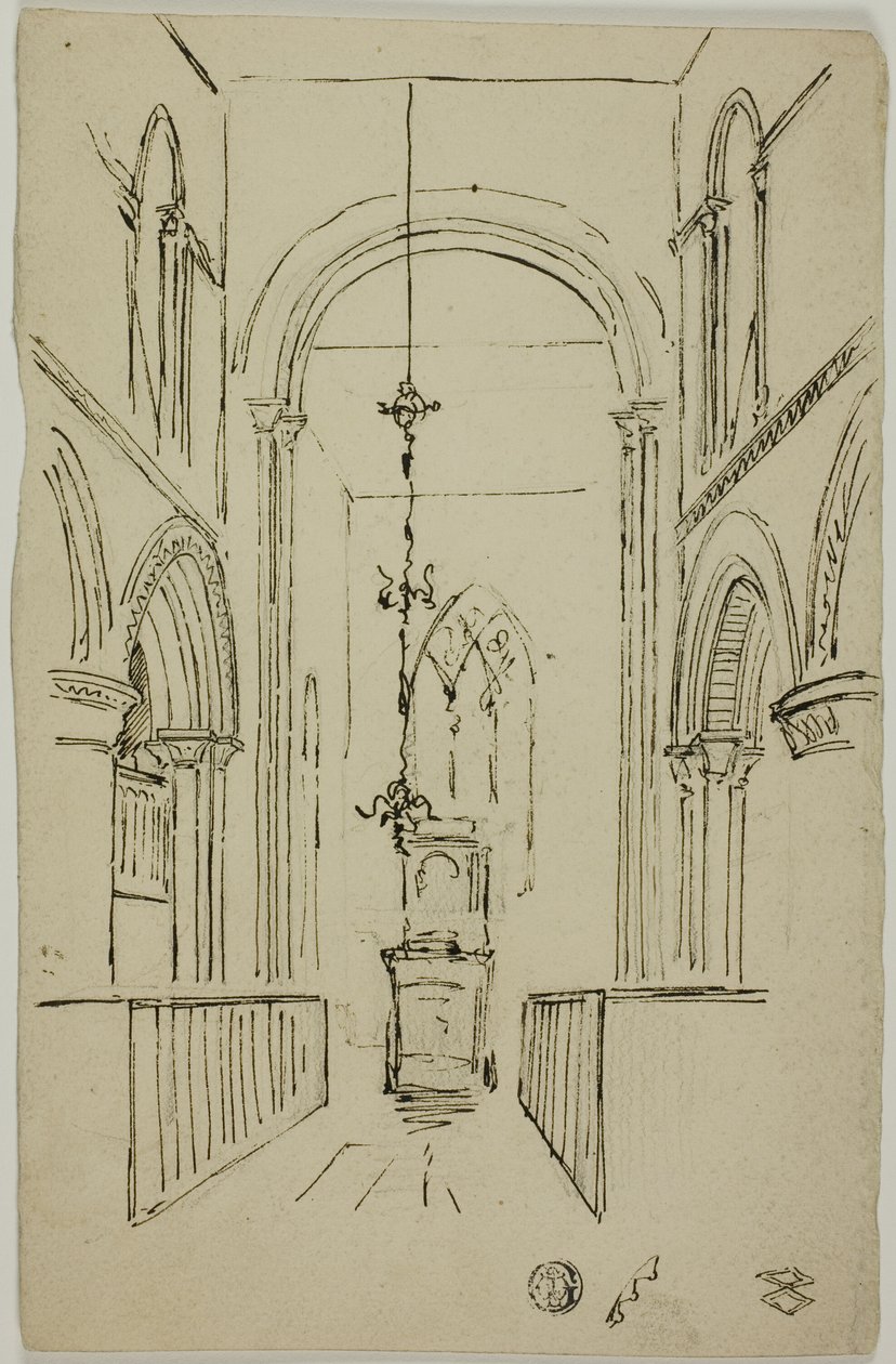 Interieur van een Kathedraal door Unknown artist