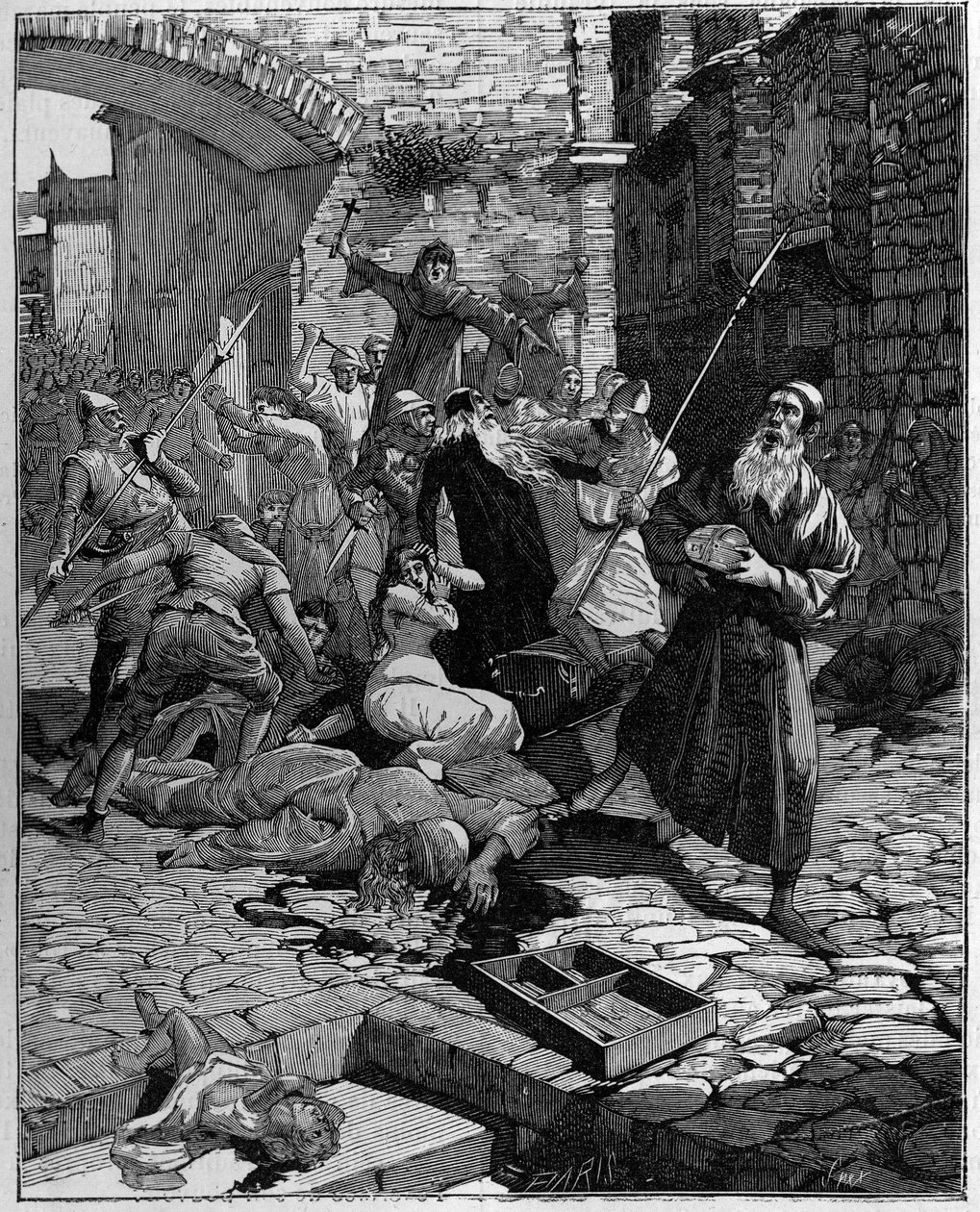 Joden ontdaan van hun eigendommen en verdreven uit Frankrijk in de 13e eeuw. door Unknown artist