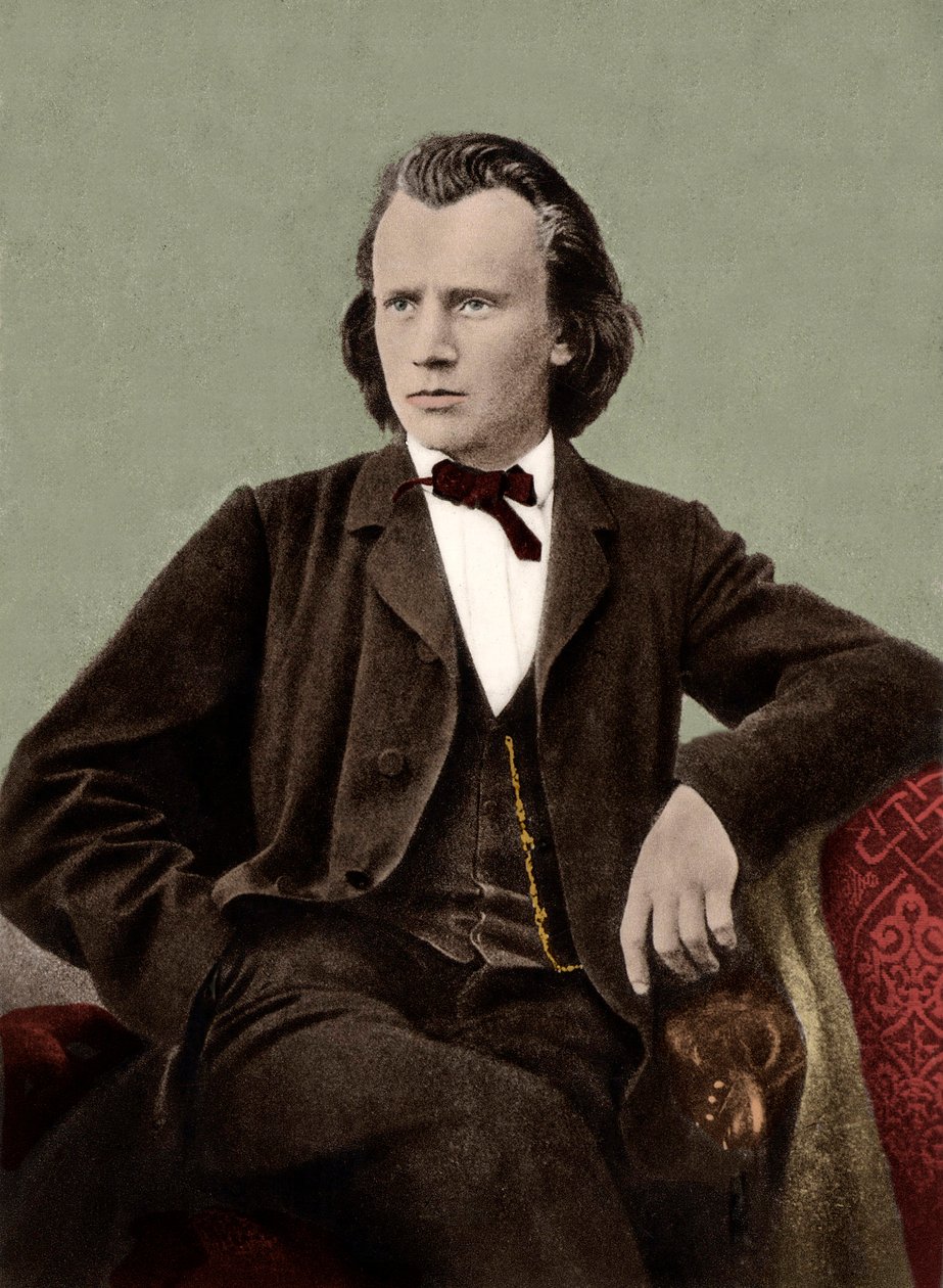 Johannes Brahms (1833-1897) Duitse componist door Unknown artist