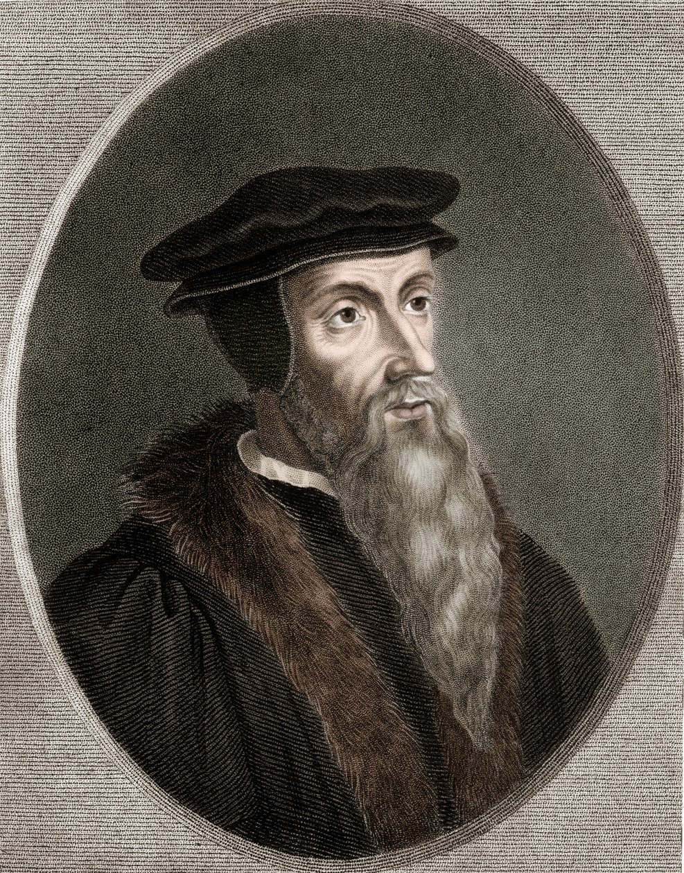 John Calvin - Jean Calvin 1509-1564 - gravure - 19e eeuw door Unknown artist