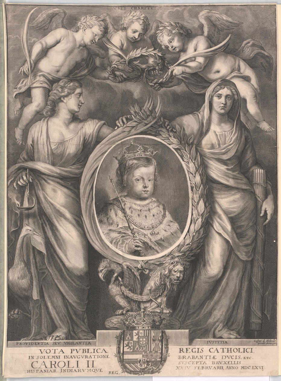 Koning van Spanje Karel II door Unknown artist