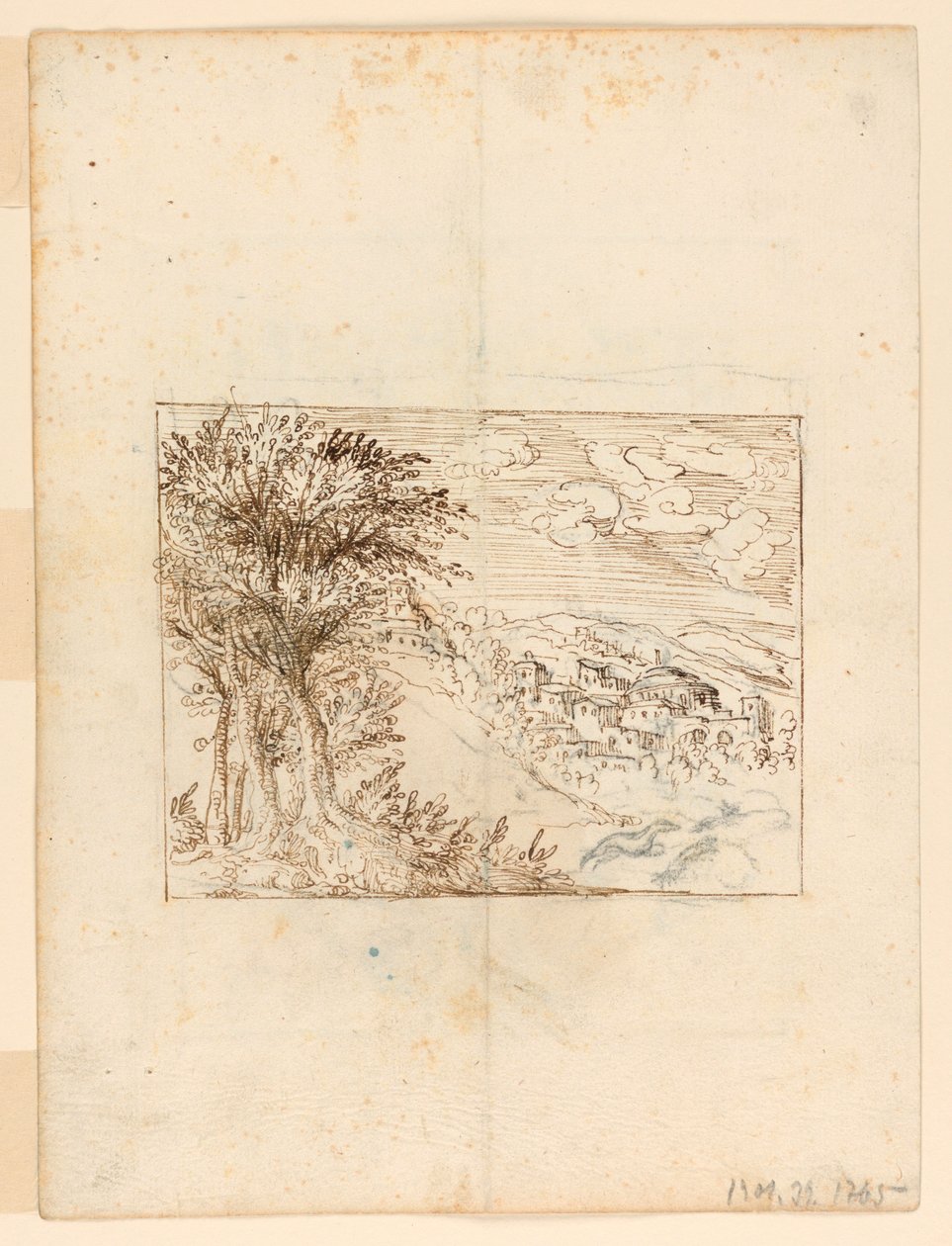 Landschap: verso: Grotesk Ontwerp door Unknown artist