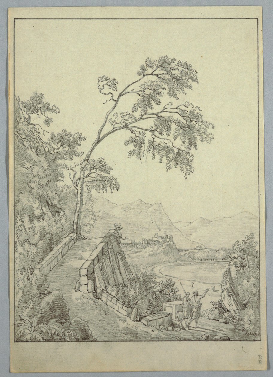Landschap met Klassieke Figuren door Unknown artist
