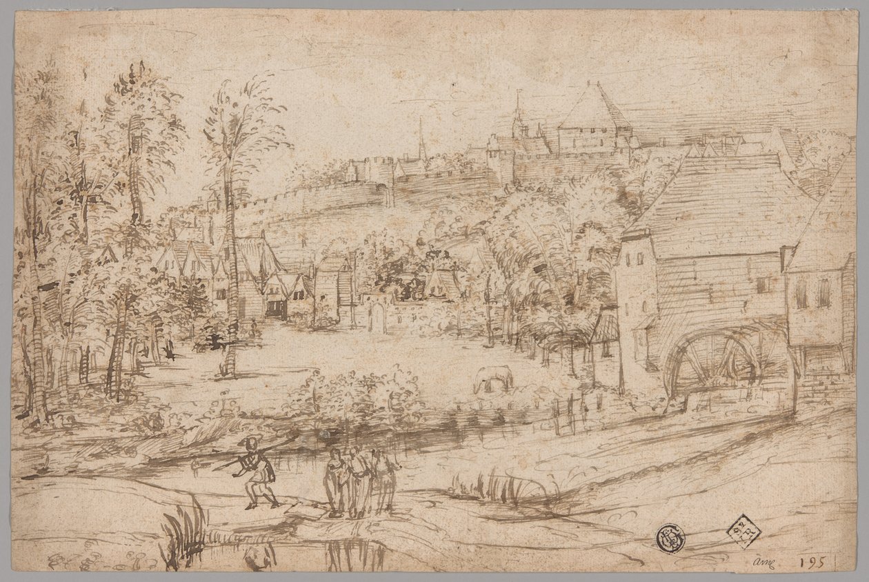 Landschap met Rivier en Molen door Unknown artist