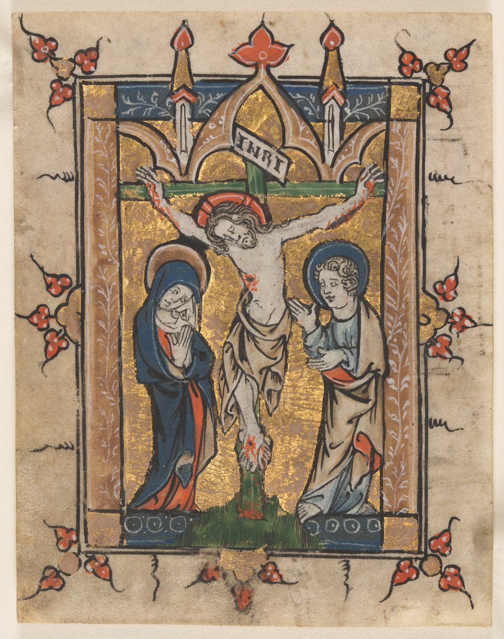 Blad uit een Psalter: De Kruisiging door Unknown artist
