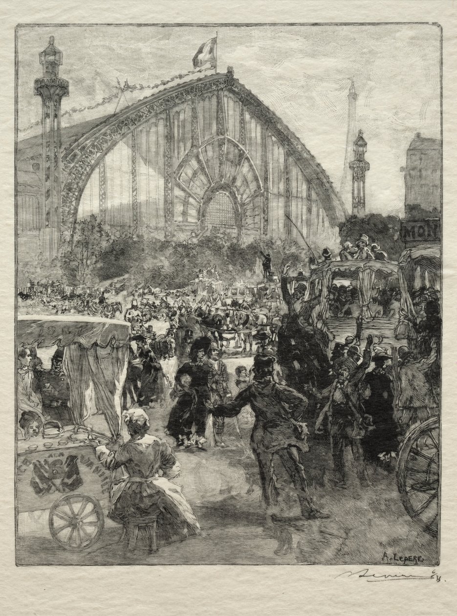 Vertrek van de Tentoonstelling van 1889 door Unknown artist