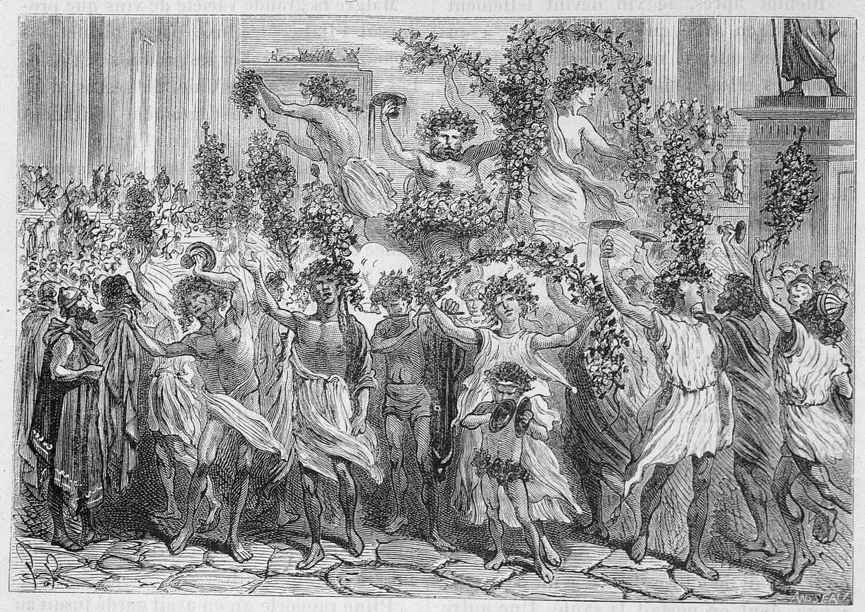 De feesten van Bacchus in Athene (Oud Griekenland) - in “Les merveilles de l