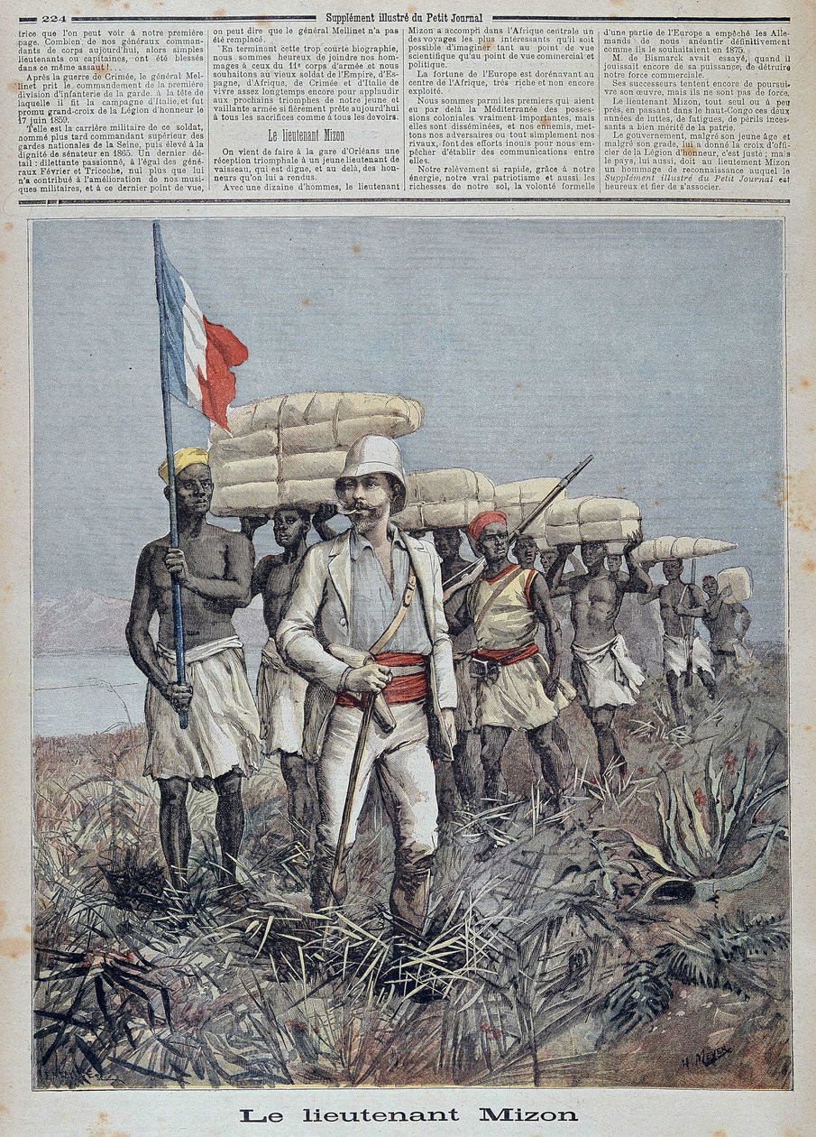 Luitenant Mizon leidt een verkenningskolom in Centraal-Afrika - in 