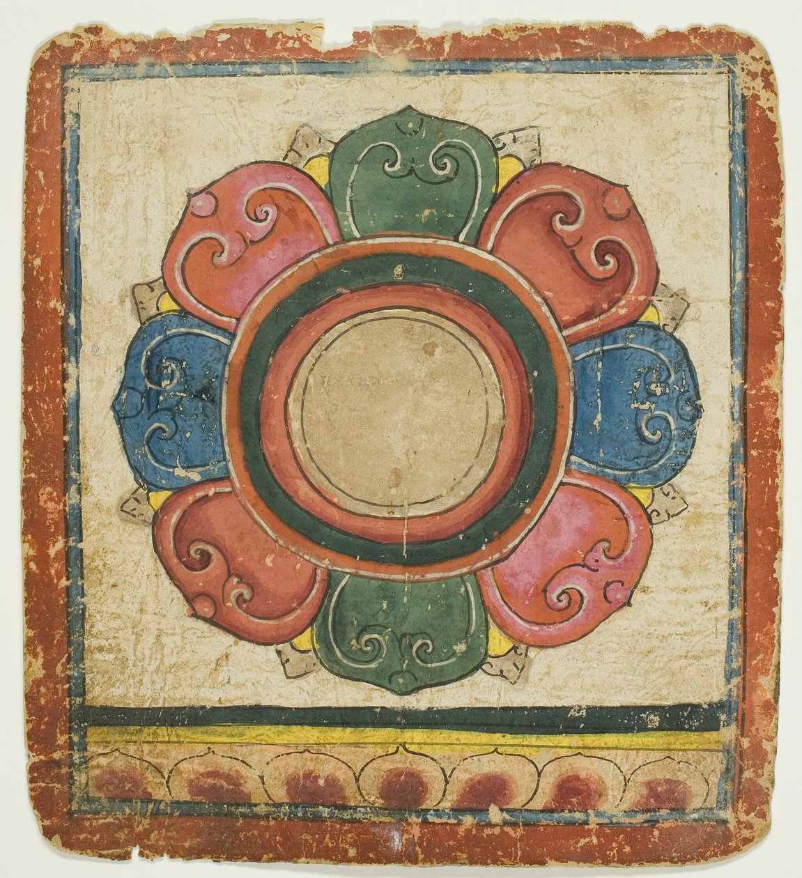 Lotus uit een set inwijdingskaarten (Tsakali) door Unknown artist
