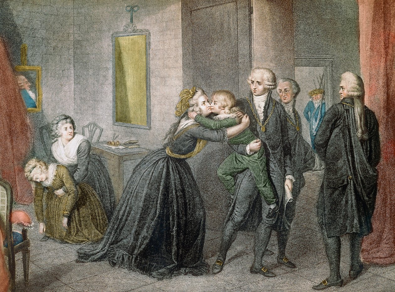 Lodewijk XVII werd gescheiden van zijn moeder Marie Antoinette op 3 juli door Unknown artist