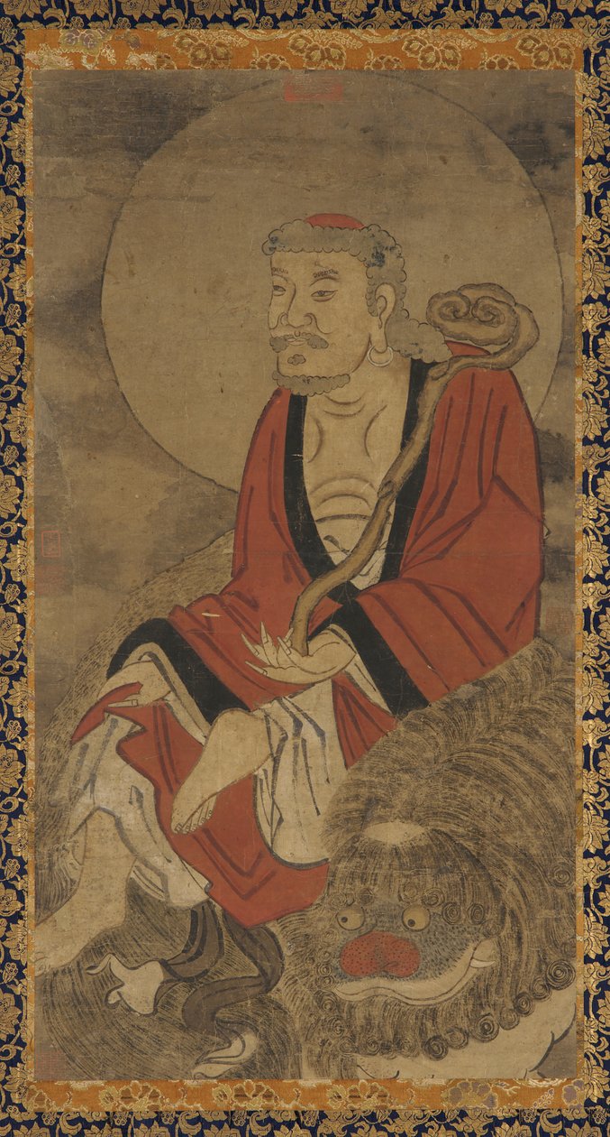 Luohan en Leeuw door Unknown artist