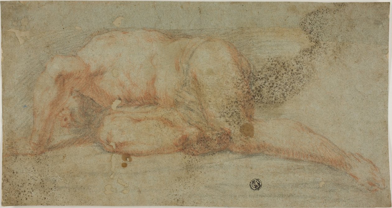 Man Liggend, Arm Over Hoofd door Unknown artist