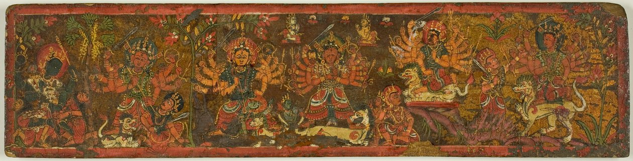 Manuscriptomslag van de Verheerlijking van de Grote Godin (Devimahatmya) door Unknown artist