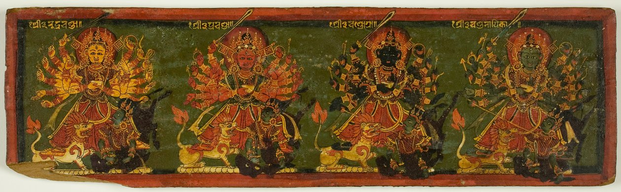 Manuscriptomslag van de Verheerlijking van de Grote Godin (Devimahatmya) door Unknown artist
