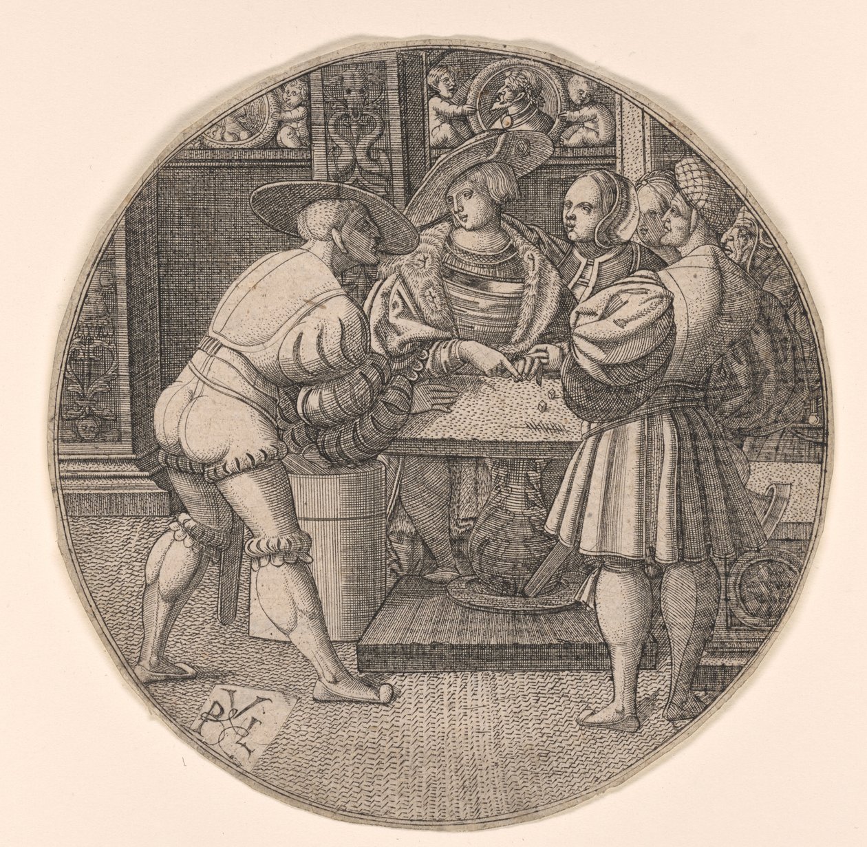 Mannen die dobbelen door Unknown artist