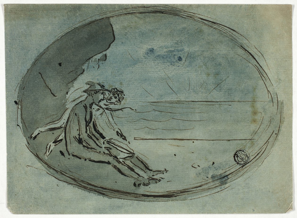 Mercurius kijkt naar zonsondergang door Unknown artist