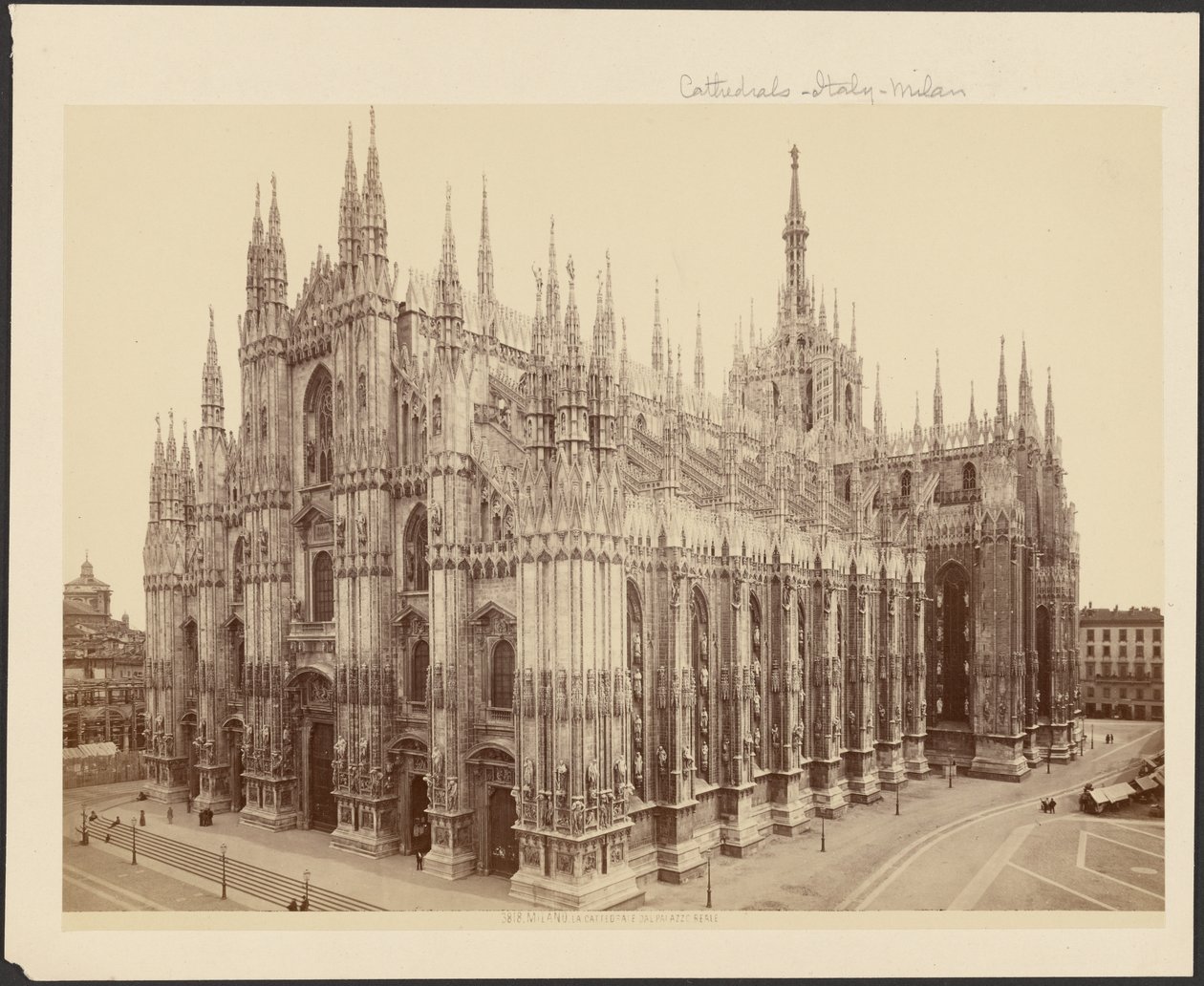 Milaan, De kathedraal vanaf het Koninklijk Paleis door Unknown artist