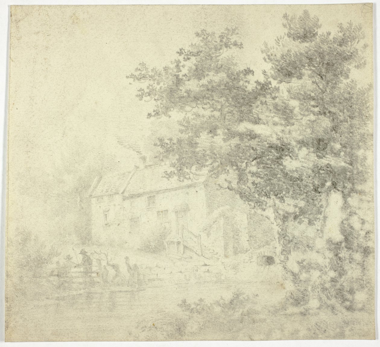 Molen (recto); Boom (verso) door Unknown artist