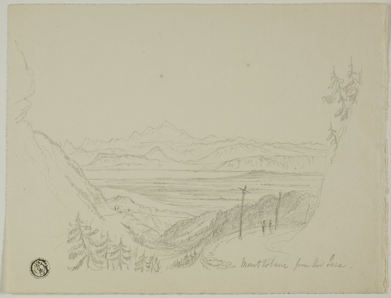 Mont Blanc vanaf de Jura door Unknown artist