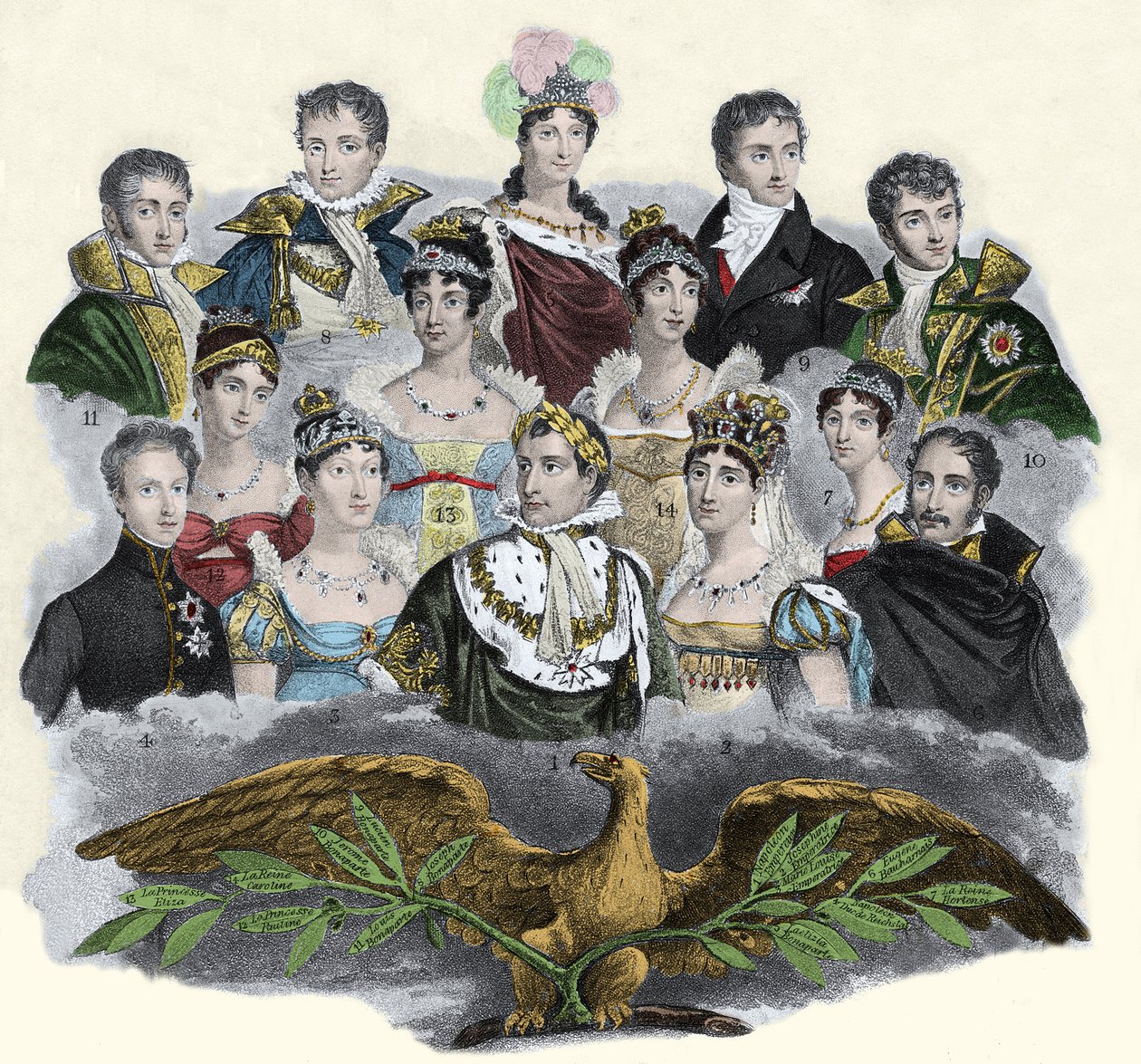 Napoleon Bonaparte en zijn familie door Unknown artist