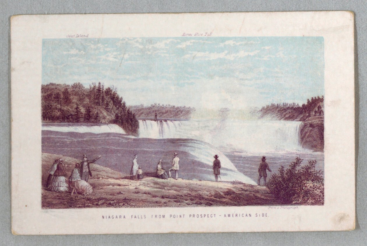 Niagara Falls Vanaf Point Prospect - Amerikaanse Kant uit The Falls of Niagara: Being a Complete Guide door Unknown artist