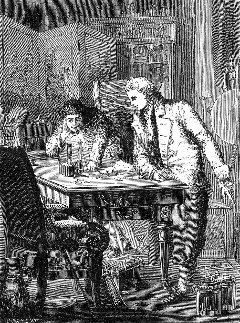 Nicholson en Carlisle ontleden water door de batterij van Volta, Londen 2 mei 1800 door Unknown artist