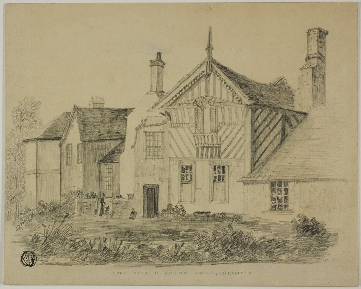 Noordelijk Uitzicht op Broom Hall, Sheffield door Unknown artist