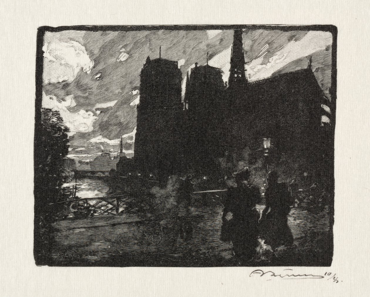 Notre Dame, de Avond door Unknown artist