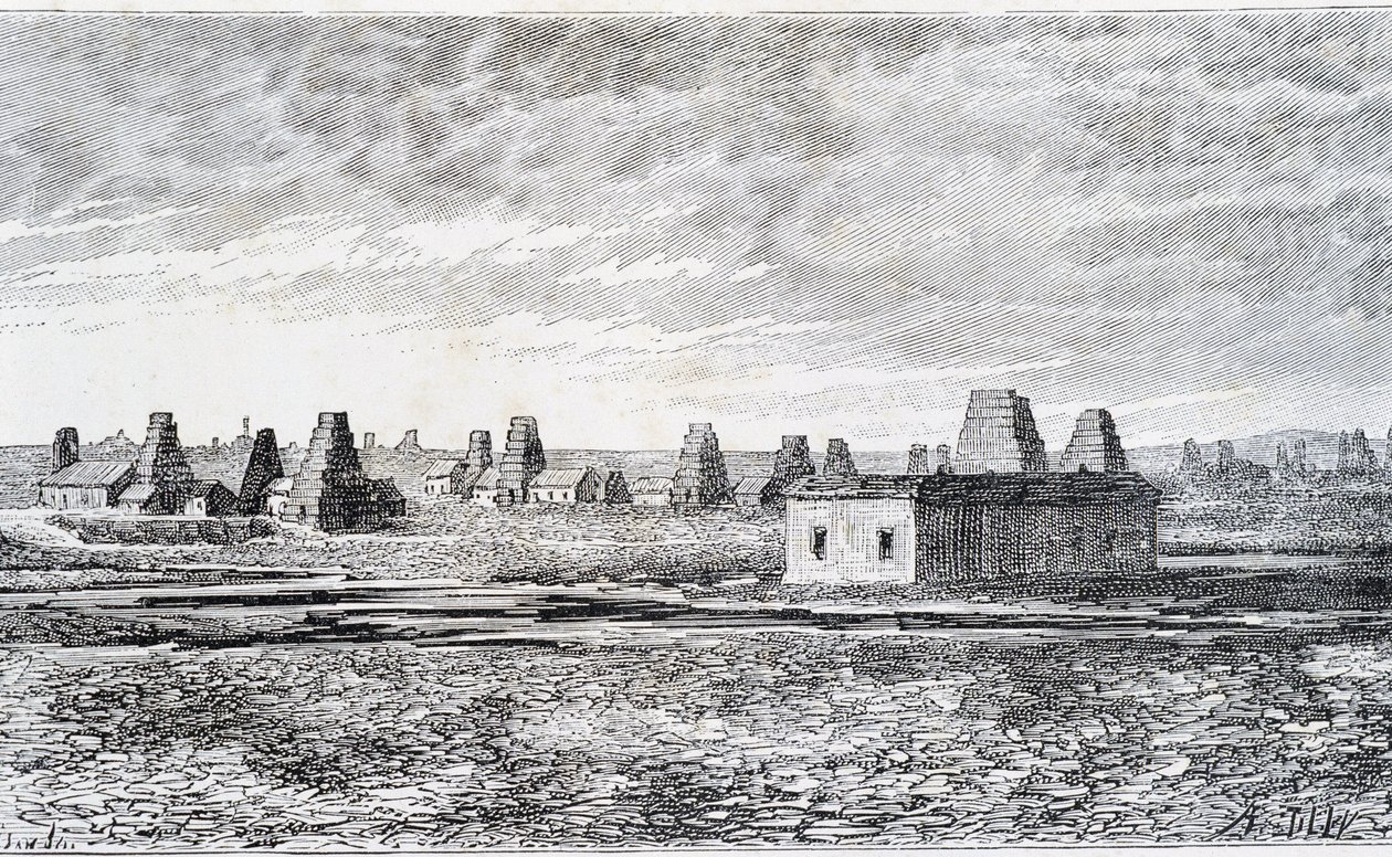 Oliebronnen, Baku, Kaukasus (Nobel) door Unknown artist