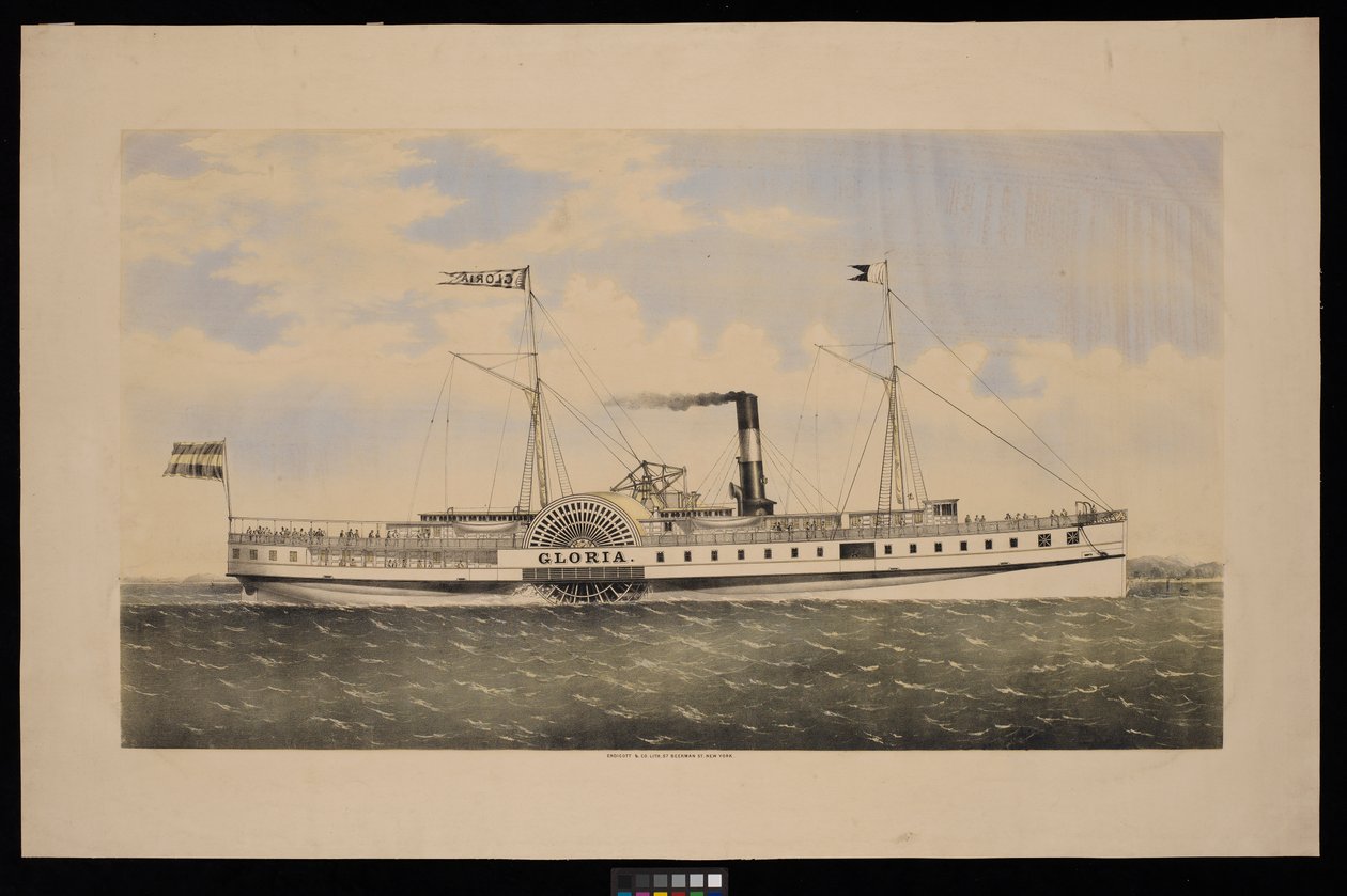 Paddle Steamer Gloria door Unknown artist
