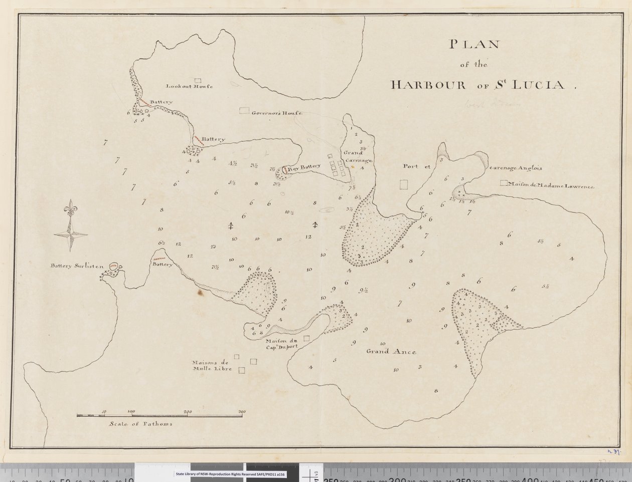 Pagina 37c Plan van de haven van St. Lucia door Unknown artist