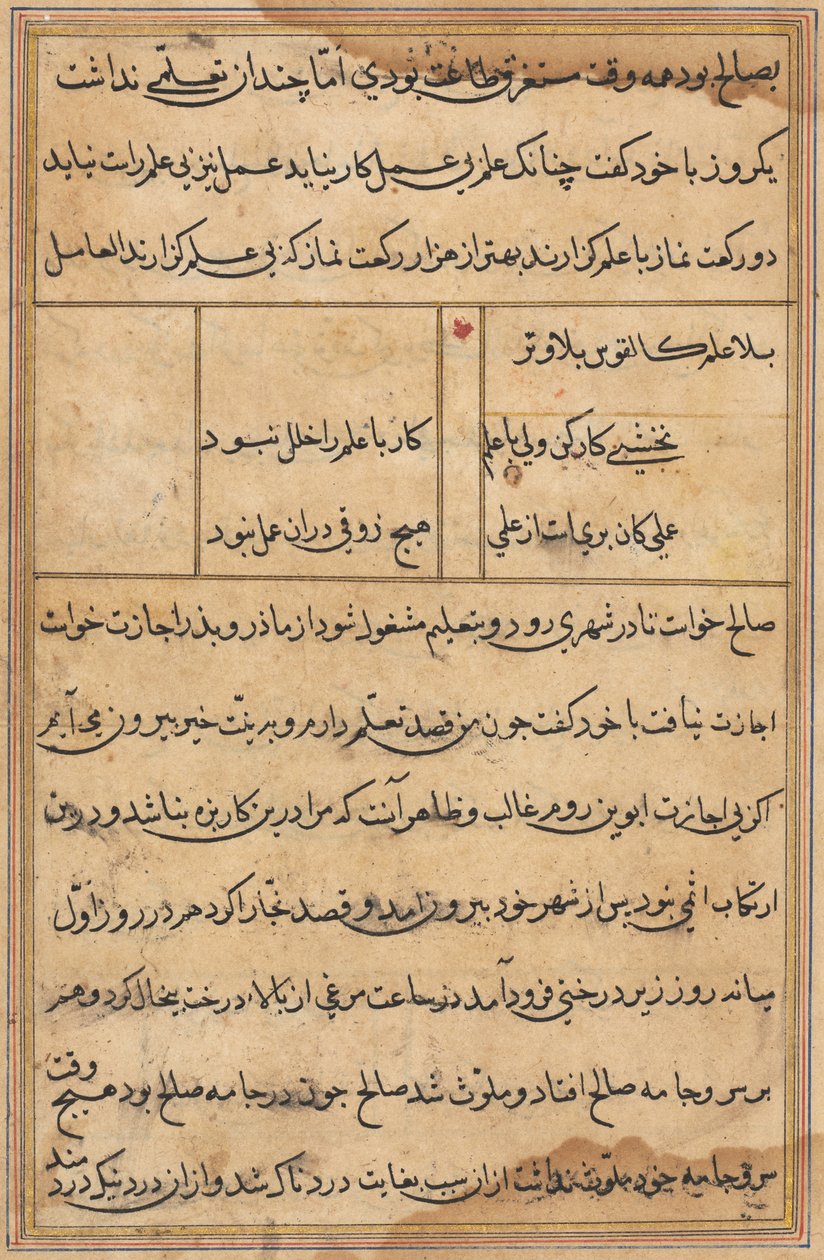Pagina uit Verhalen van een Papegaai (Tuti-nama): tekstpagina door Unknown artist