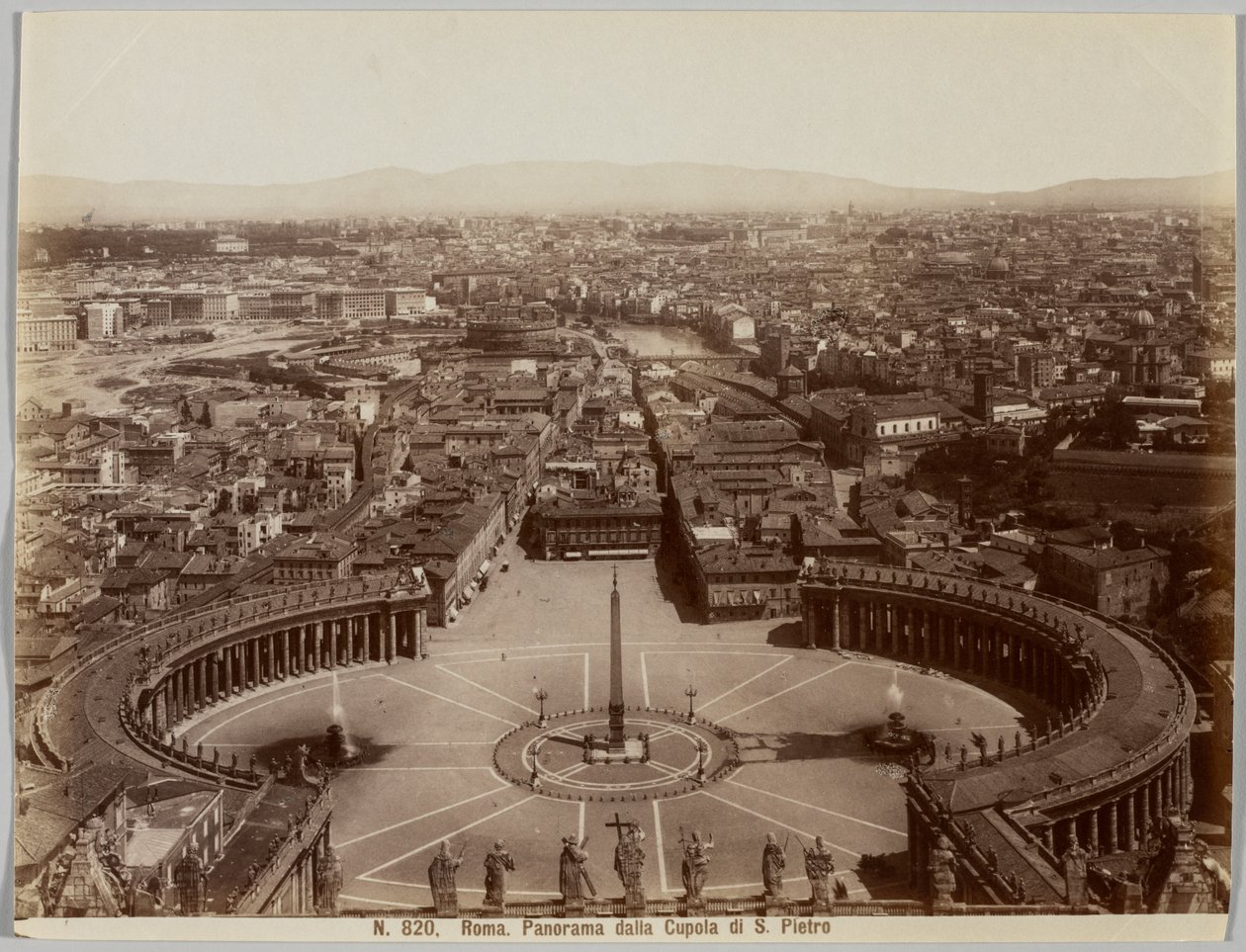 Panorama vanaf de koepel van S. Pietro, Rome door Unknown artist