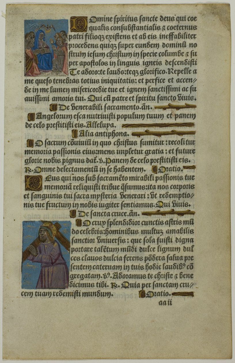 Pinksteren en Christus die het kruis draagt door Unknown artist