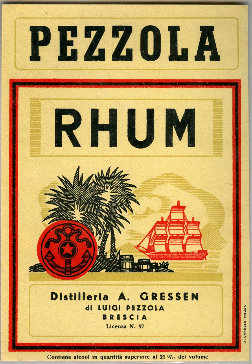 Pezzola rum alcoholadvertentie (eind 19e eeuw) door Unknown artist