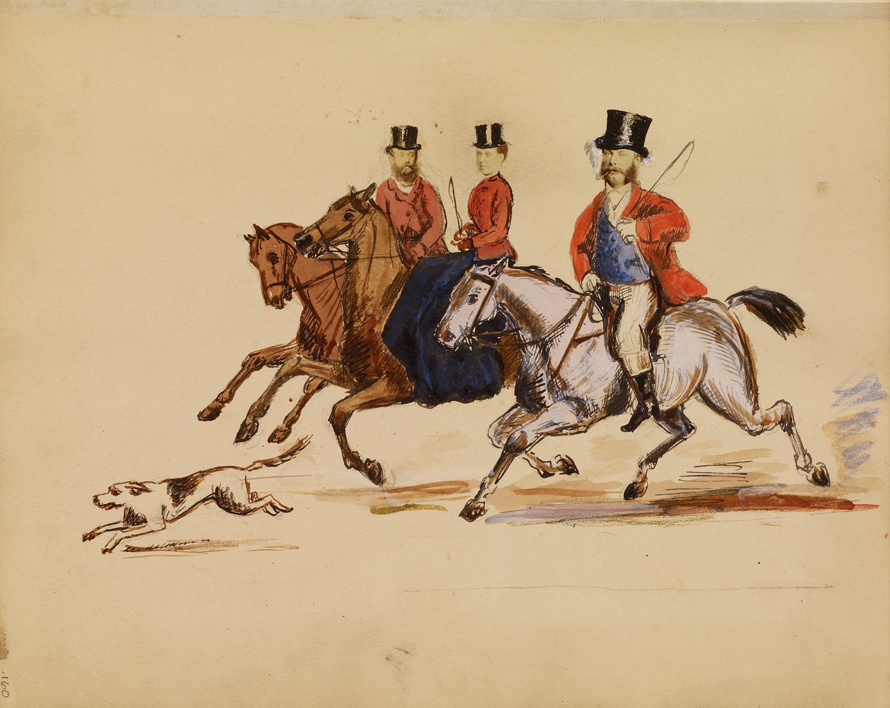 [Fotocollage van jachtscène met Lord en Lady Yarborough]. door Unknown artist