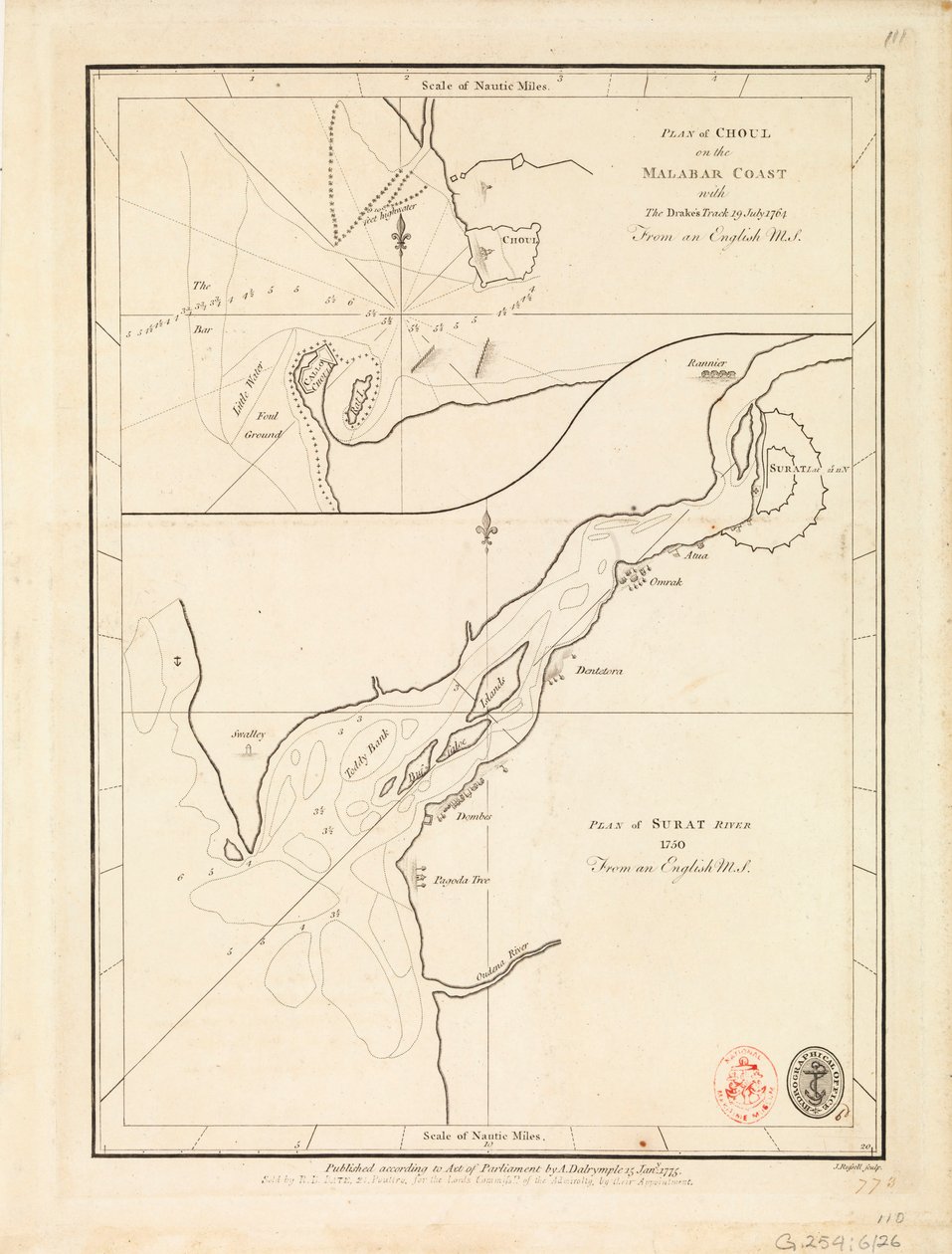 Plan van Choul en Surat Rivier door Unknown artist