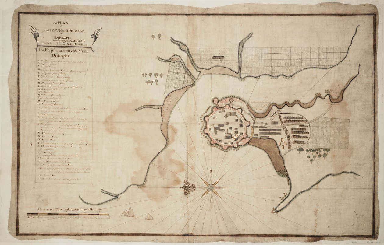 Plan van stad en fort van Gariah, ca. 1755 door Unknown artist