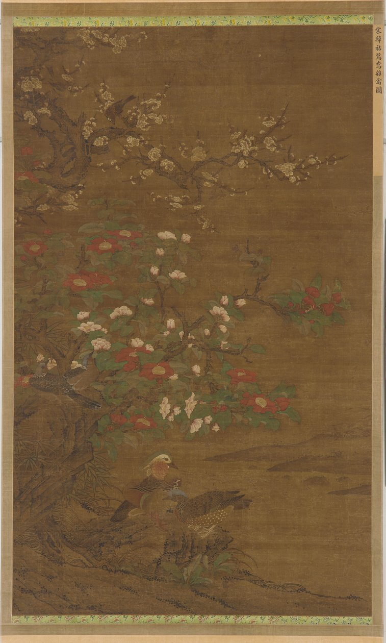Pruimenbloesems, camelia