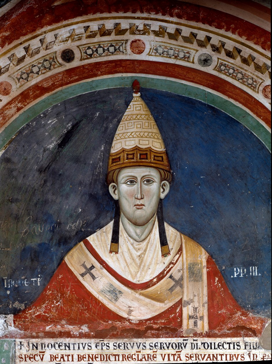 Paus Innocentius III (detail) door Unknown artist